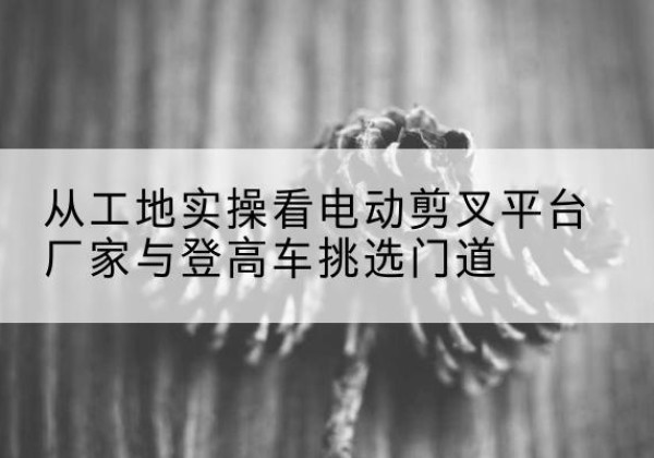 南郑电动剪叉升降平台厂家-从工地实操看电动剪叉平台厂家与登高车挑选门道